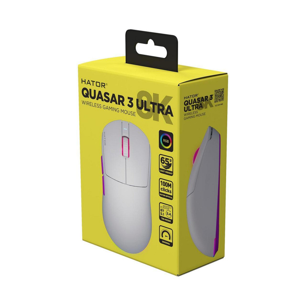 Миша бездротова Hator Quasar 3 Ultra 8K Wireless White (HTM771) ( Білий ) Харків - фото 8