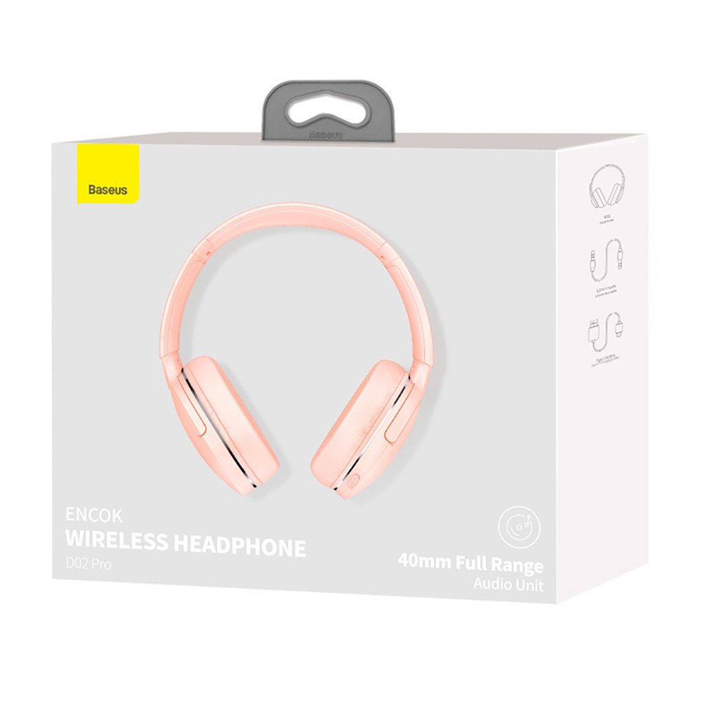 Бездротові накладні навушники Baseus Encok Wireless headphone D02 Pro Pink Київ - фото 2