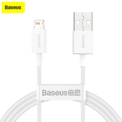 Дата кабель USB 2.0 AM to Lightning 1.5m Superior Fast Charging 2.4A white Baseus (CALYS-B02) Вінниця - фото 6