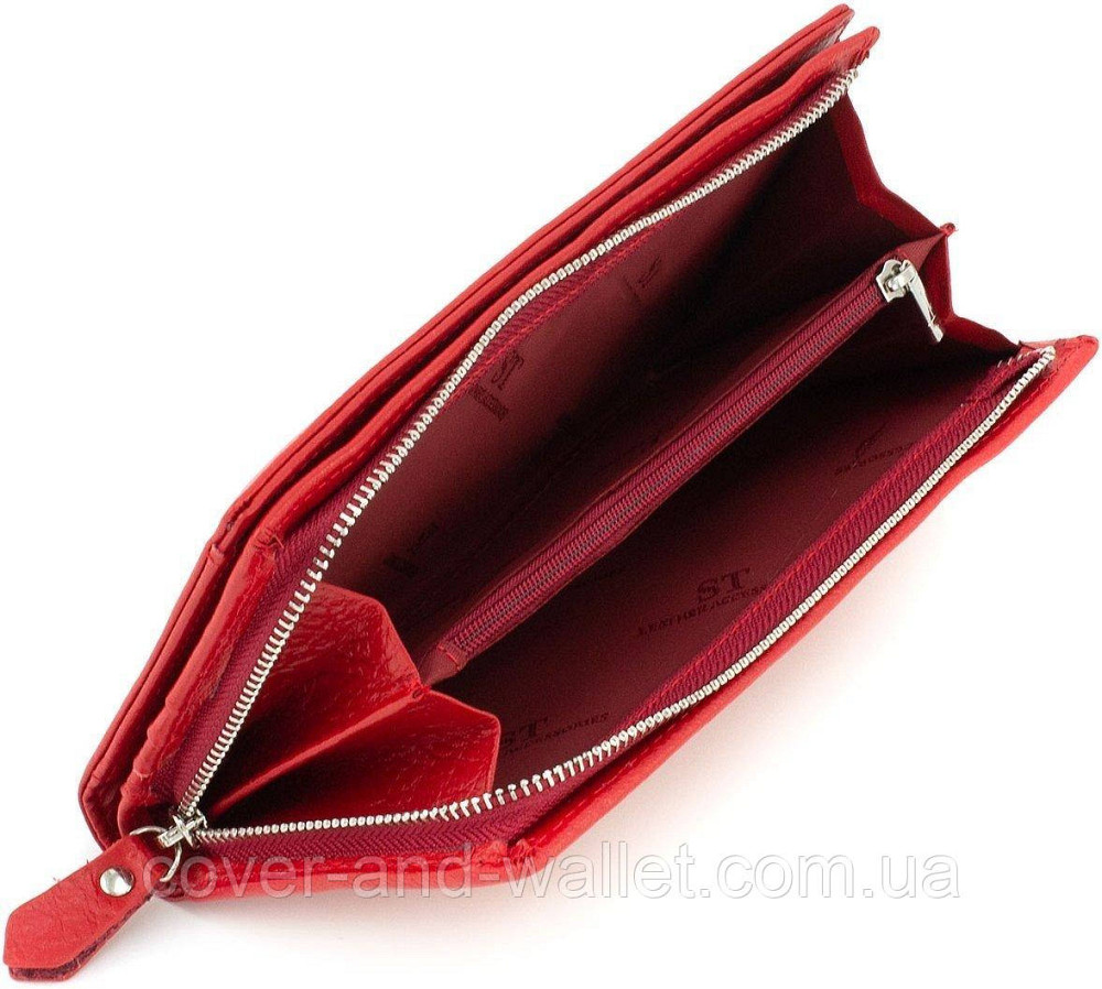 Вместительный женский кожаный кошелек клатч с отделением на молнии ST 1431 Киев - изображение 7