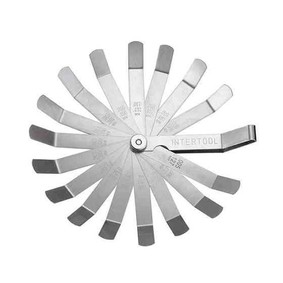 Комплект щупів зігнутих 0,127-0,508 мм, 16 шт. INTERTOOL AT-0006 Київ