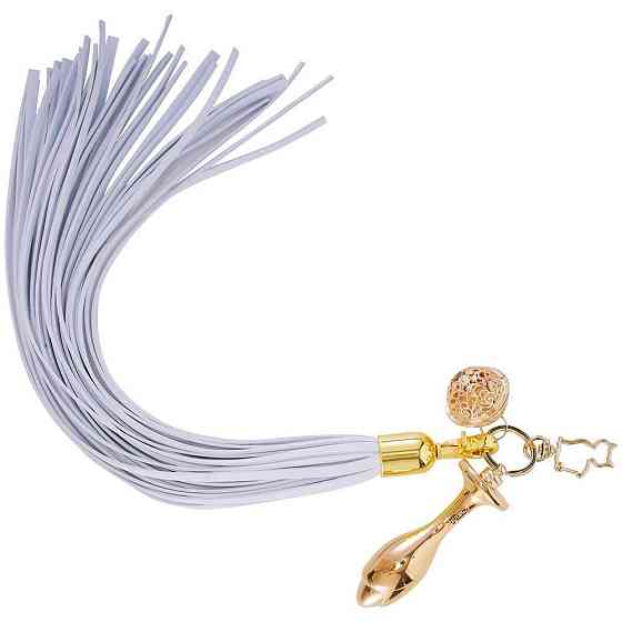 Металева анальна пробка Хвіст поні LOCKINK SEVANDA White Pony-Tail Anal Rose-shape Plug Sex Aura Київ