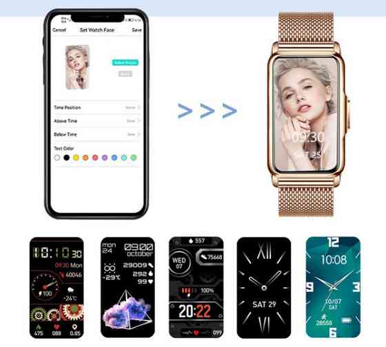Розумний наручний годинник Smart Mioband Nano+ Beige Flower (3 ремінці) Вінниця
