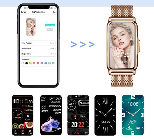 Розумний наручний годинник Smart Mioband Nano+ Beige Flower (3 ремінці) Вінниця - фото 4