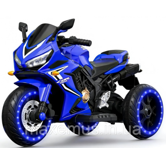 Детский электромотоцикл SPOKO SP518 Синий | 2 мотора подсветки колес музыка (от 3 до 6 лет) Мостиска