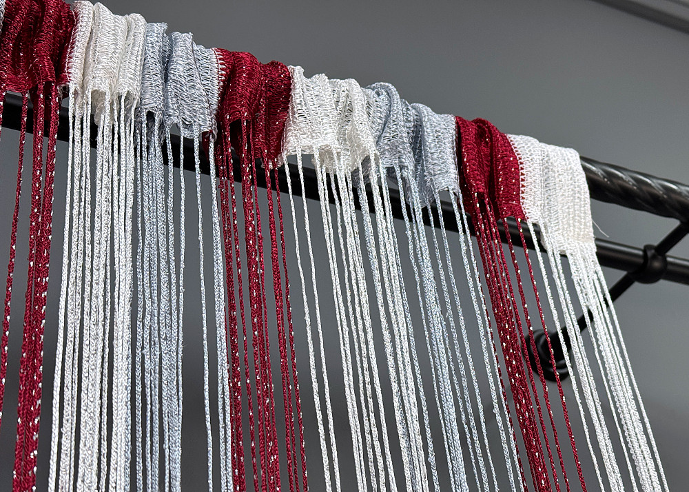 Штори-нитки "Кісея" з люрексом Бордовий з сірим і білим 300х300см 1 шт (61-083) Київ - фото 7