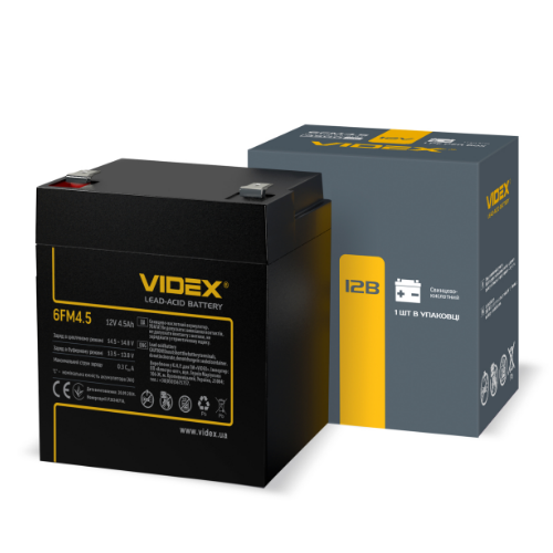 Акумулятор 12V 4,5Ah свинцево-кислотна 6FM4.5 Videx Житомир - изображение 1