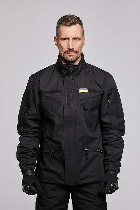 Тактична чорна літня куртка з капюшоном , чоловіча військова куртка ріп стоп літо легка штурмова Львів - фото 4