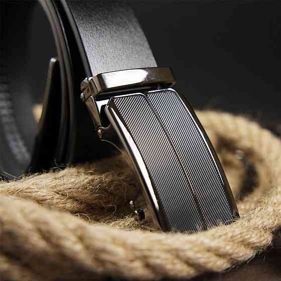 Ремінь чоловічий із затемненою чорною матовою пряжкою Чорний (Vintage) Київ