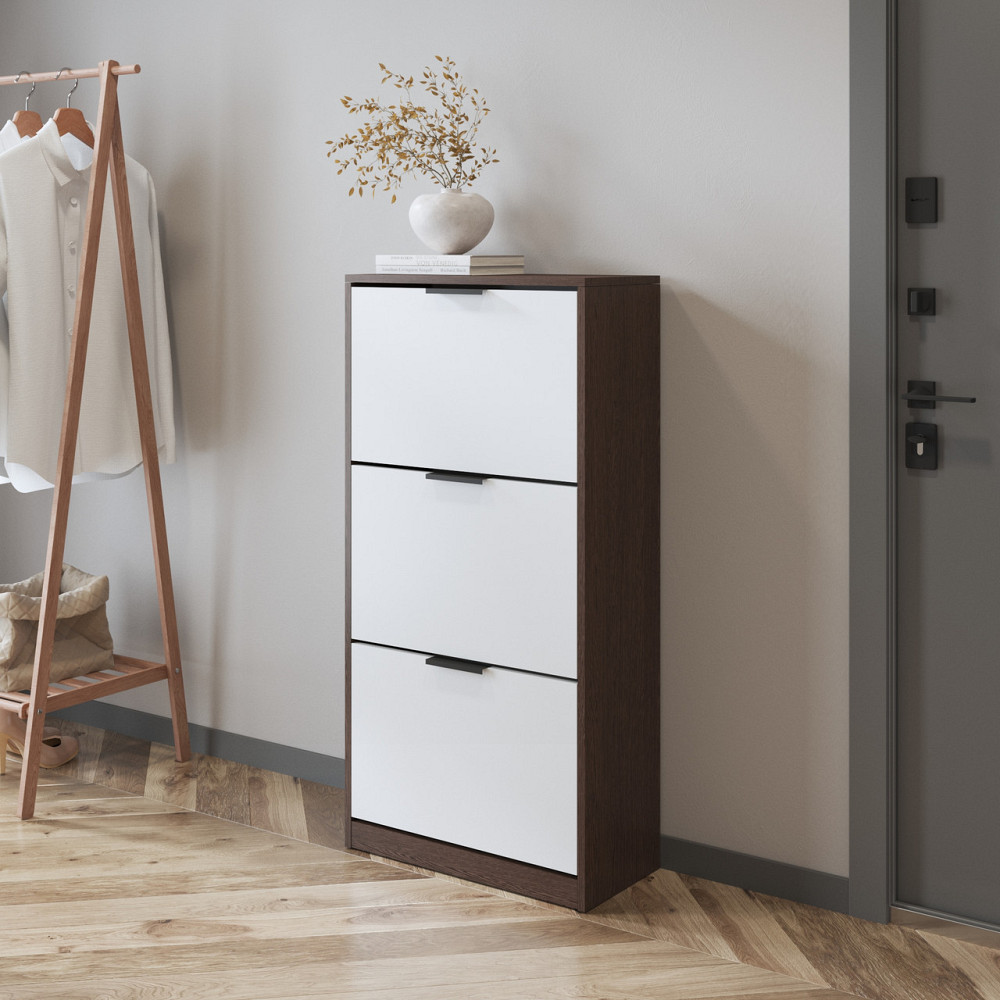 Тумба для взуття VAYS, в передпокій M-45 Венге Темний-Білий Львів - фото 1