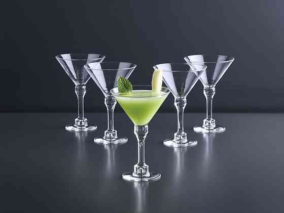 Набор бокалов для мартини 135 мл, 10 шт, многоразовые, пластиковые, прозрачные для коктейлей с съёмной ножкой Каменец-Подольский