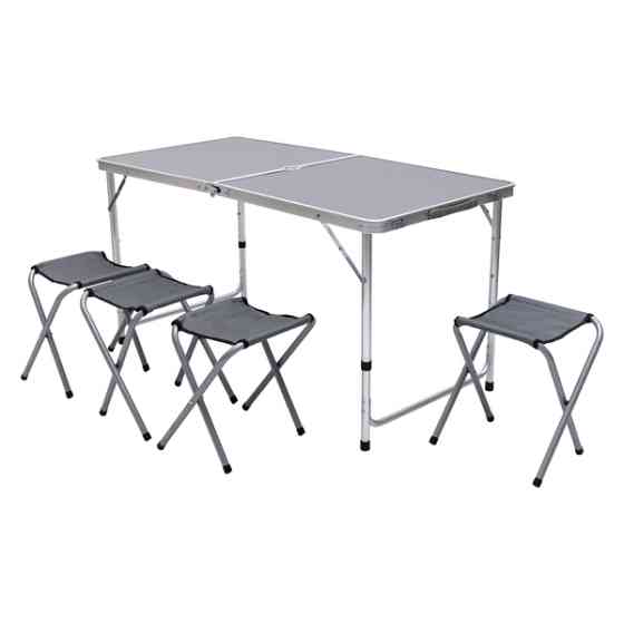 Lugi Розкладний стіл + 4 стільці кемпінговий набір для пікніка, риболовлі, відпочинку, туризму Коломия