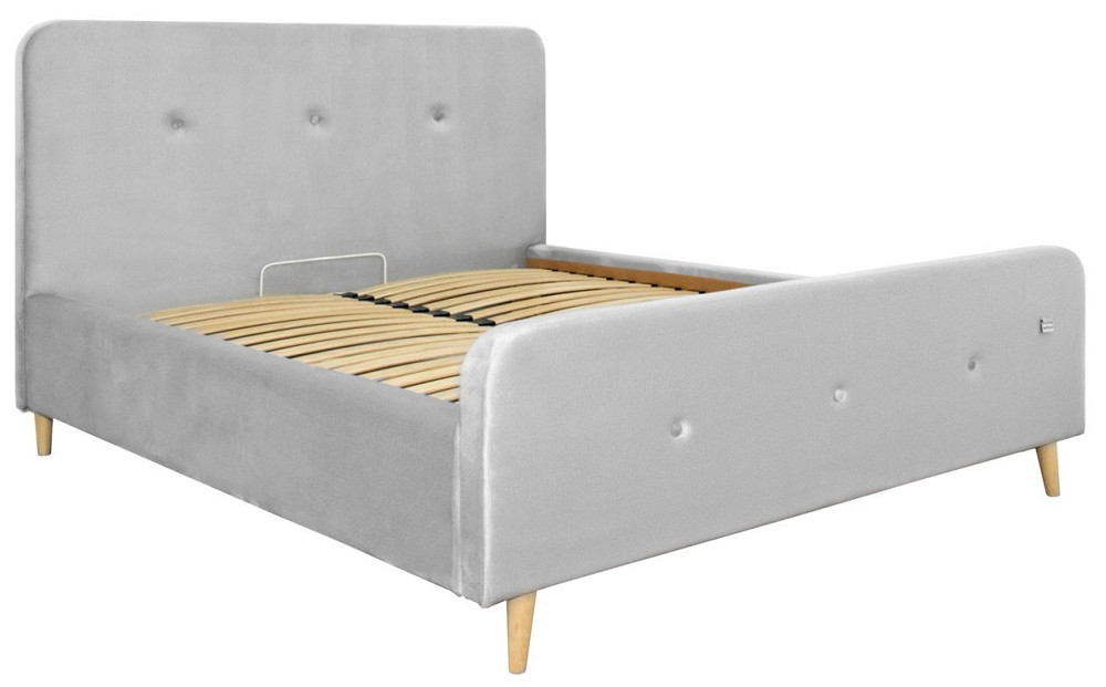 Кровать Двуспальная Michelle VIP Wood На ножках 160 х 200 см Monolith 84 С дополнительной металлической цельносварной рамой Серый Днепр - изображение 20
