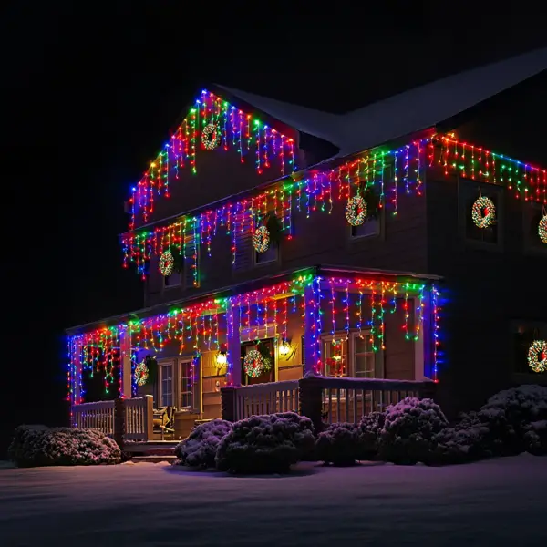 Вулична гірлянда Бахрома 50 м 600 LED білий провід Мультиколір 50MWML Коломия - фото 2