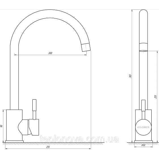 Змішувач для кухні Globus Lux ALPEN SUS-203S-WW Чернівці