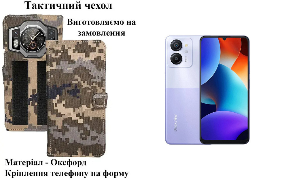 Тактический чехол для Blackview BV9600, BV9600E, BV9600 Plus, BV9600 Pro, крепится к снаряжению на липучке Киев - изображение 1