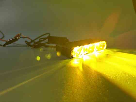 Фара рабочего света LED однорядная 100 мм SPOT — 6 диодов с линзой (Белый + Желтый свет), четкая СТГ Харьков