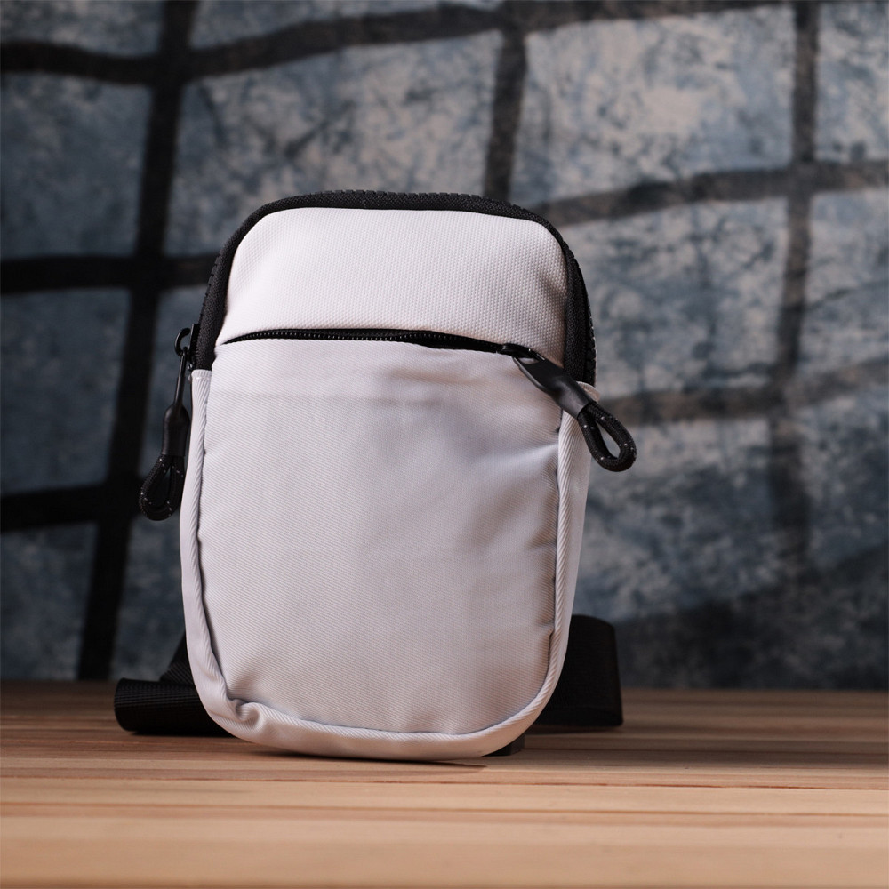 Стильна слінг сумка для подорожей із якісного текстилю Vintage 22867 Білий Київ - фото 8