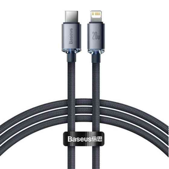 Кабель Baseus Crystal Shine PD 20W USB-C to Lightning CAJY000201 (Сірий, 1.2м) Николаев