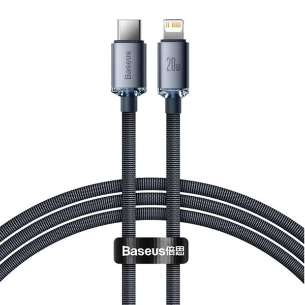 Кабель Baseus Crystal Shine PD 20W USB-C to Lightning CAJY000201 (Сірий, 1.2м) Николаев - изображение 1