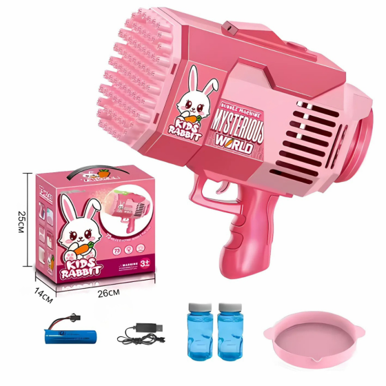 Пистолет для мыльных пузырей, генератор мыльных пузырей на аккумуляторе, мыльные пузыри для детей, розовый Каменец-Подольский