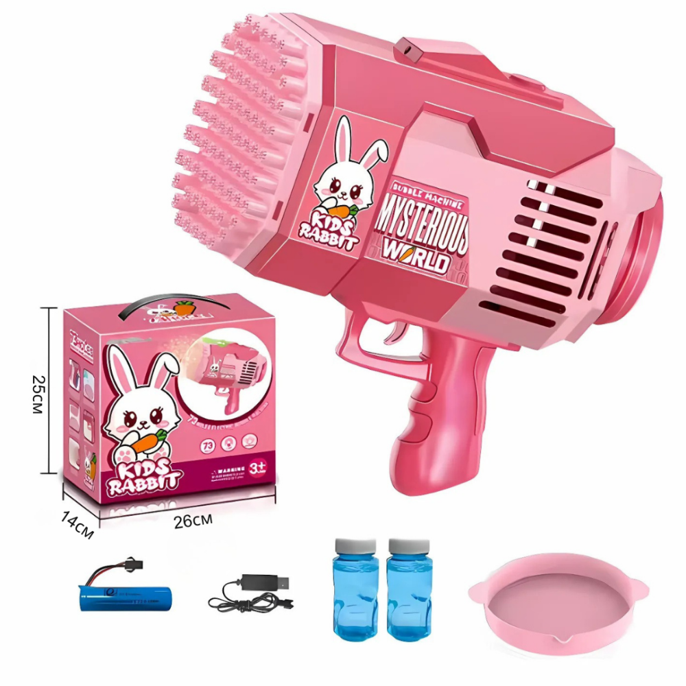 Пистолет для мыльных пузырей, генератор мыльных пузырей на аккумуляторе, мыльные пузыри для детей, розовый Каменец-Подольский - изображение 6