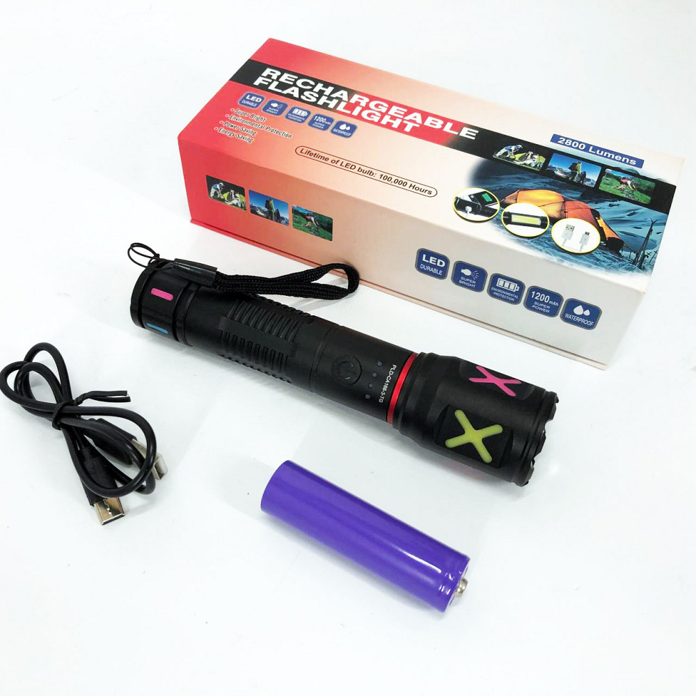 Надпотужний ліхтар лід, LED ліхтар із зарядкою, Оригінальний ручний ліхтар Кращий тактичний ZR-96 Львів - фото 7