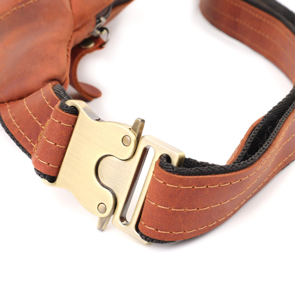 Практична сумка-бананка для чоловіків із натуральної вінтажної шкіри Рудий (SHVIGEL) Київ - фото 10