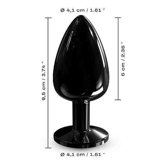 Металлическая анальная пробка с кристаллом Dorcel Diamond Plug Black L Sex Aura Киев