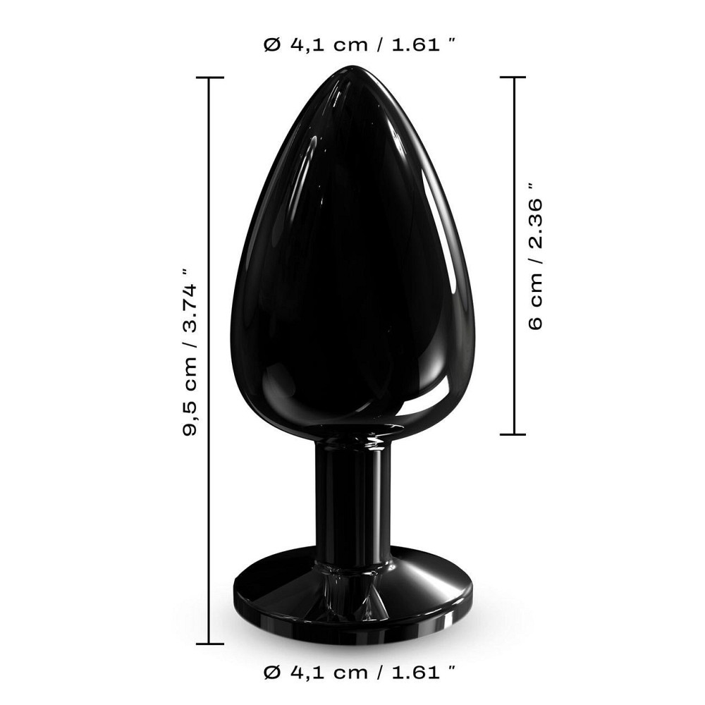 Металлическая анальная пробка с кристаллом Dorcel Diamond Plug Black L Sex Aura Киев - изображение 5