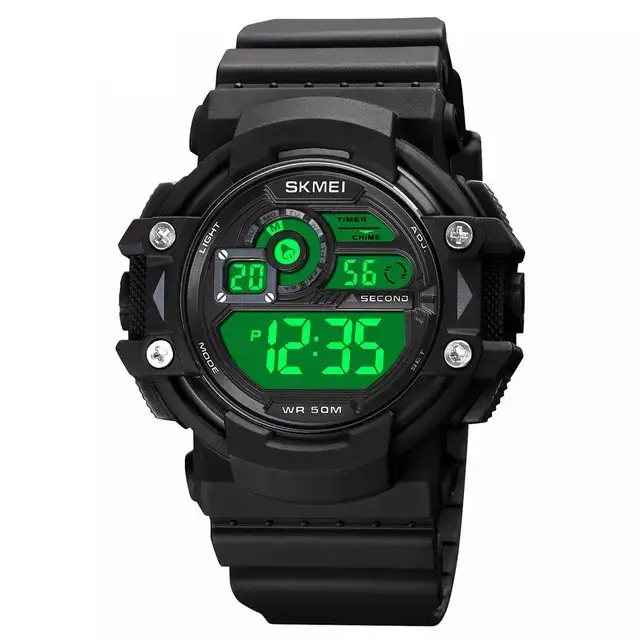 Чоловічий спортивний наручний годинник Skmei 1778 (Чорний з білим циферблатом) Київ - фото 3