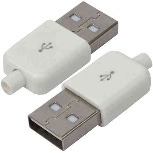 Штекер USB тип A , под шнур, бакелит, белый Полтава