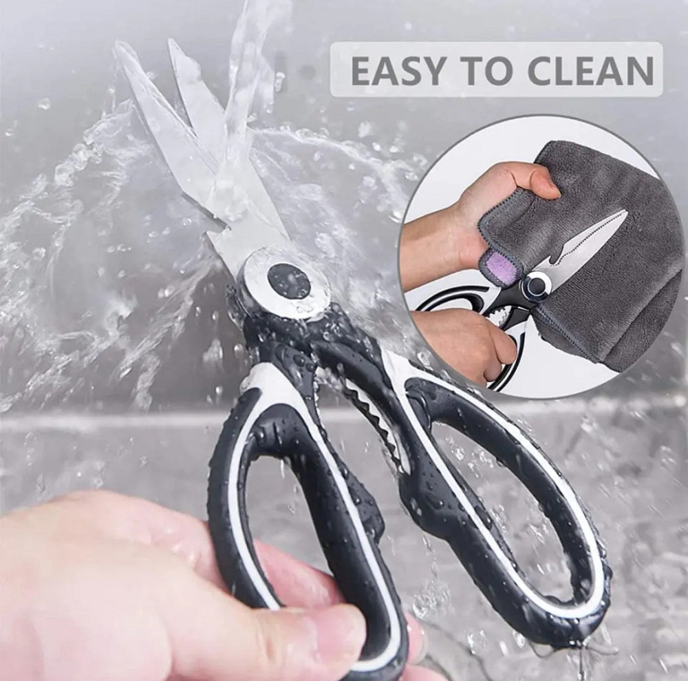 Многофункциональные кухонные ножницы из нержавеющей стали 21 см черный Киев - изображение 5