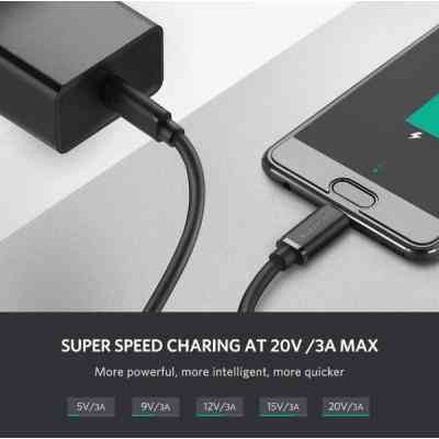 Дата кабель USB-C to USB-C 2.0m US286 3A Black Ugreen (10306) Винница