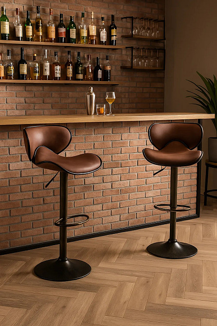 Комплект барних стільців Costway Dan зі спинкою в стилі Loft Київ - фото 3