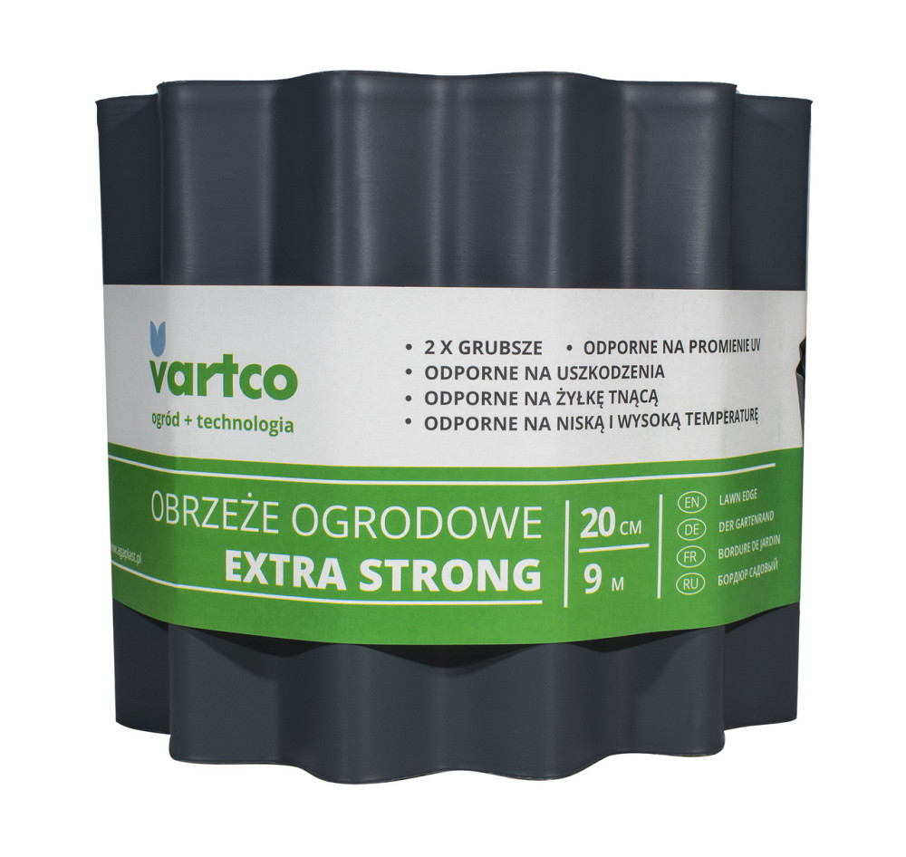 Бордюрна стрічка 20 см 9 метрів сіра посилена VARTCO (Польща) Дніпро - фото 2