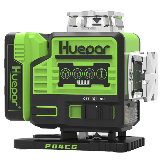 Лазерний рівень нівелір Huepar P04CG 4D відкалібрований 16 ліній Зелений промінь Вінниця