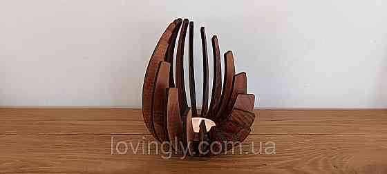 Подсвечник для чайной свечи из натурального дерева. Деревянный интерьерный подсвечник. Ирпень