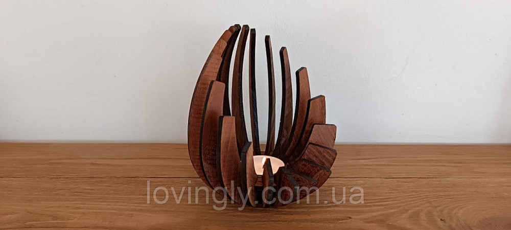 Подсвечник для чайной свечи из натурального дерева. Деревянный интерьерный подсвечник. Ирпень - изображение 5