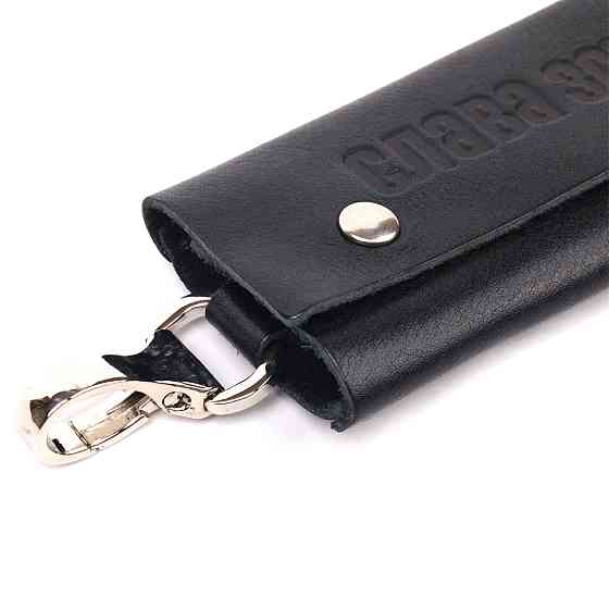 Оригинальная ключница в глянцевой коже Слава ЗСУ GRANDE PELLE 16717 Черная Киев