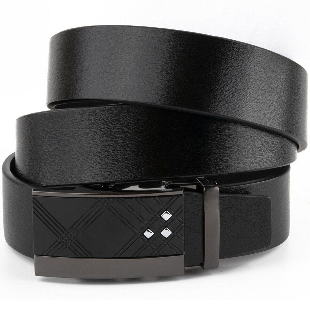 Ремінь чоловічий з ромбами на пряжці Vintage 20291 Чорний Київ - фото 6