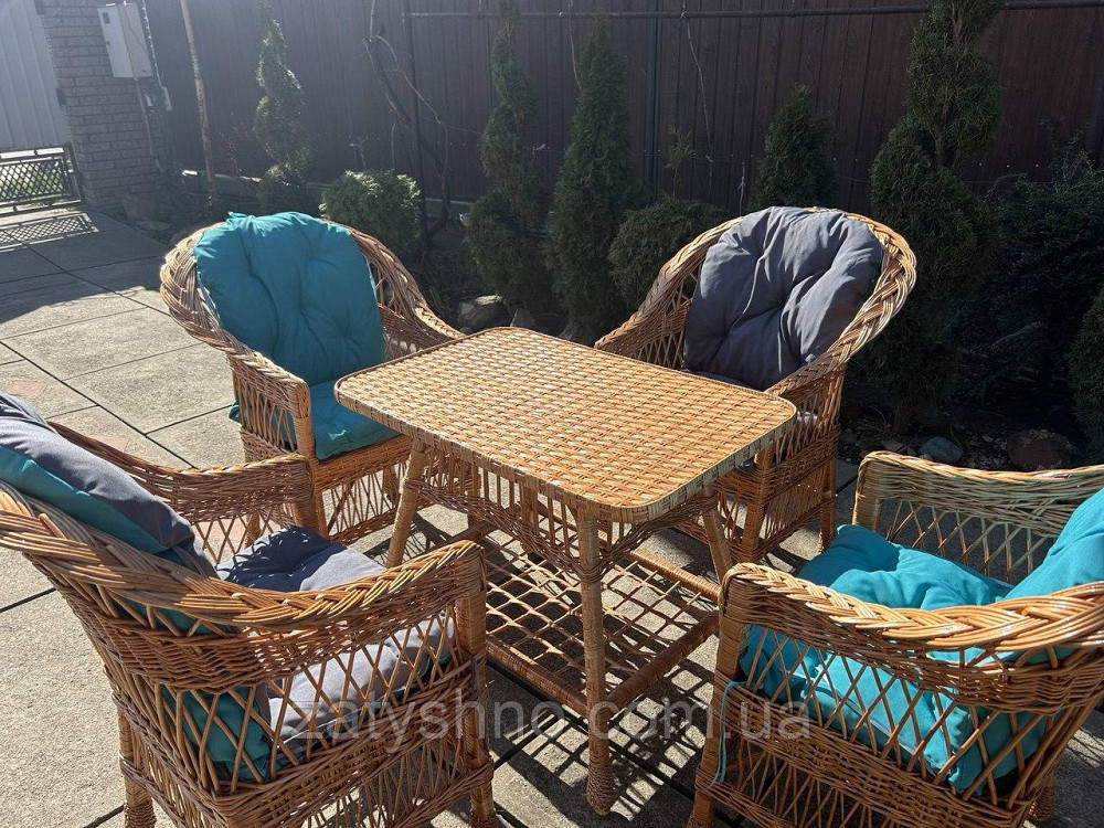 Мебель плетеная с голубыми накидами Киев - изображение 2