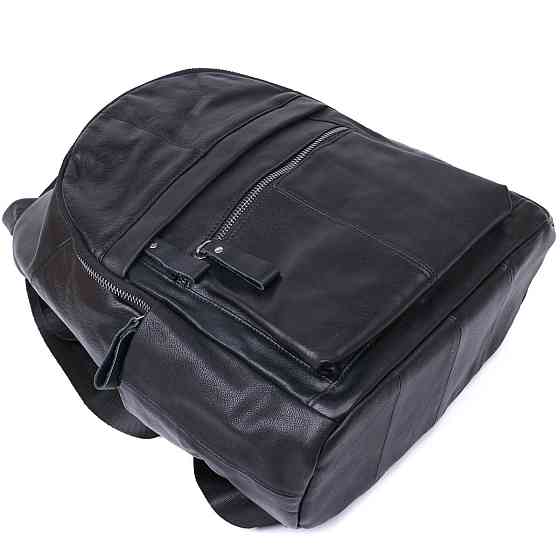 Функціональний шкіряний рюкзак Чорний (Vintage) Київ