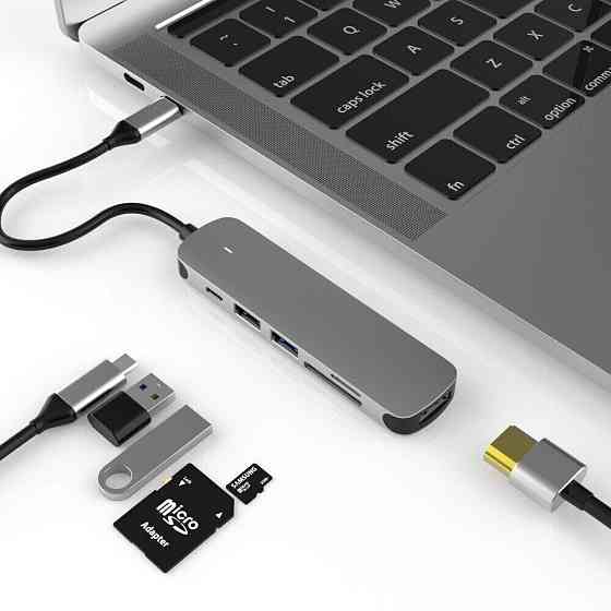 USB Type-C к HDMI-4K концентратор-разветвитель Док-станция для ноутбука с адаптером PD SF RJ45 Thunderbolt 3 для Macbook Air M Киев