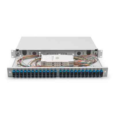 Патч-панель 1U 19", 24xSC duplex, SM, incl. splice cassette, pigtails OS2, adapter Digitus (DN-96322/9) Винница