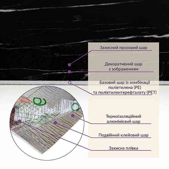 Самоклеящаяся стеновая PET плитка в рулоне 600х3000х2мм SW-00001694 Днепр