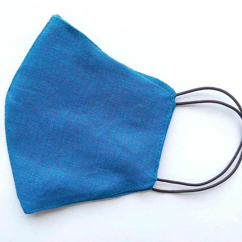 Маска защитная многоразовая из 100% ЛЬНА Размер L (Синий) Сумы - изображение 1