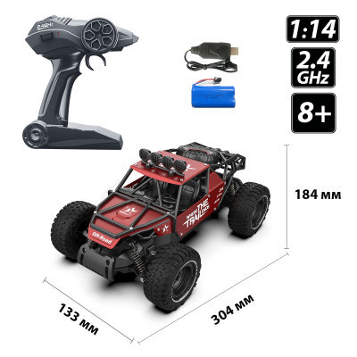 Радіокерована іграшка Sulong Toys OFF-ROAD CRAWLER - RACE (матовий червоний, метал. корпус, аккум.6V, 1:14) (SL-309RHMR) Вінниця - фото 4