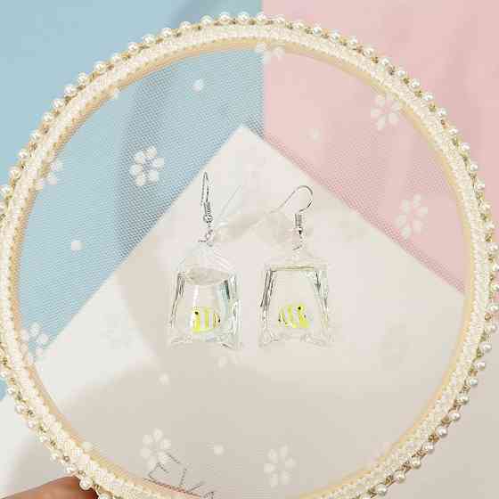 Серьги для детей Рыбки 27 на 23 мм желто-белый Киев