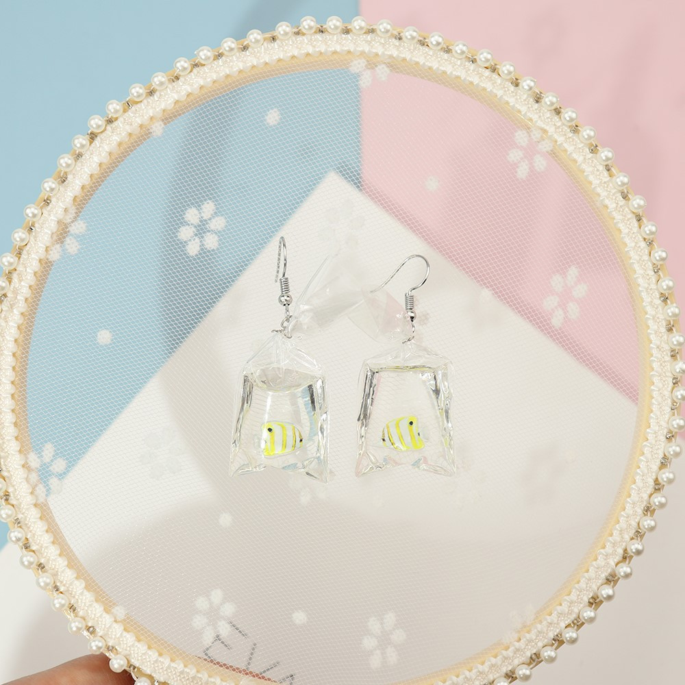 Серьги для детей Рыбки 27 на 23 мм желто-белый Киев - изображение 3